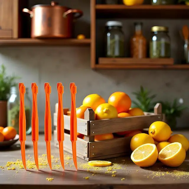 Alt view image 6 of 7 - 5Pcs Orange Plastic Peeler Remover Multifunctional Easy Open Fast Peeling Knife Citrus Lemon Cutter Fruit Opener Tools Graters, Peelers and Slicers(ZS425)