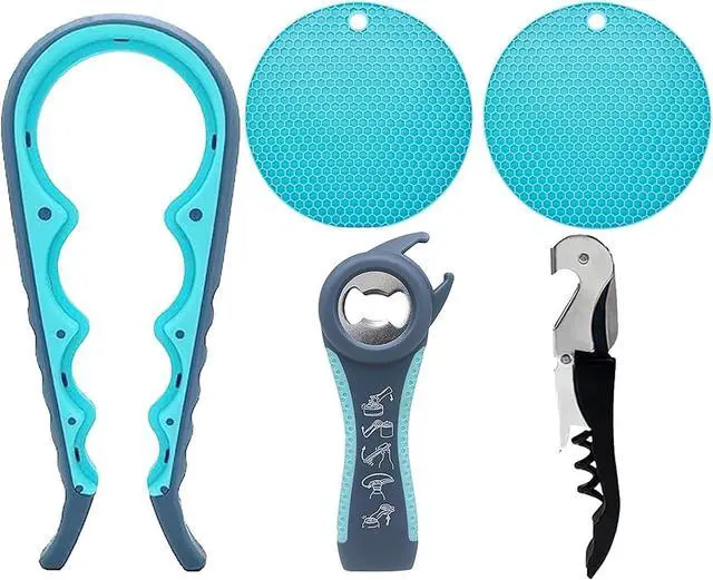 Main image of Bottle Opener for Arthritic Hand,Jar Opener for Old People, Children, Women, Those with Weak Hands,Multifunctional Kitchen Gadgets (05-Blue)