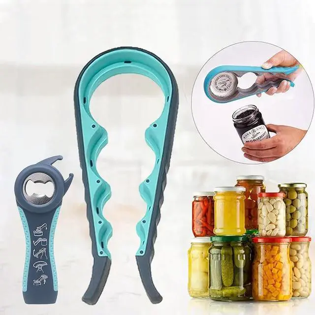 Alt view image 2 of 7 - Bottle Opener for Arthritic Hand,Jar Opener for Old People, Children, Women, Those with Weak Hands,Multifunctional Kitchen Gadgets (05-Blue)