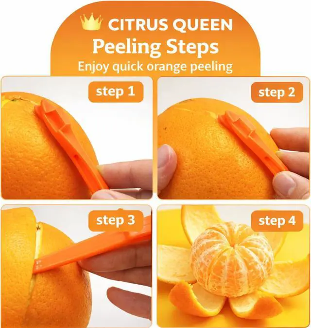 Alt view image 2 of 7 - Orange Peeler Tool 10 Pack Bulk | Easy citrus peeling
