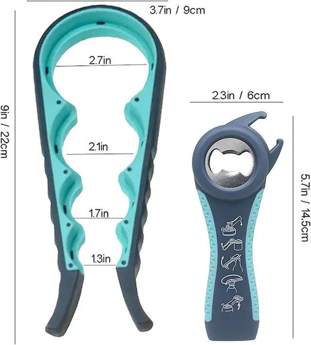 Alt view image 3 of 7 - Bottle Opener for Arthritic Hand,Jar Opener for Old People, Children, Women, Those with Weak Hands,Multifunctional Kitchen Gadgets (05-Blue)