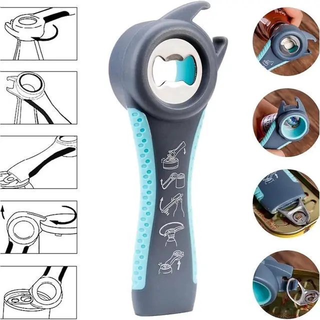 Alt view image 5 of 7 - Bottle Opener for Arthritic Hand,Jar Opener for Old People, Children, Women, Those with Weak Hands,Multifunctional Kitchen Gadgets (05-Blue)