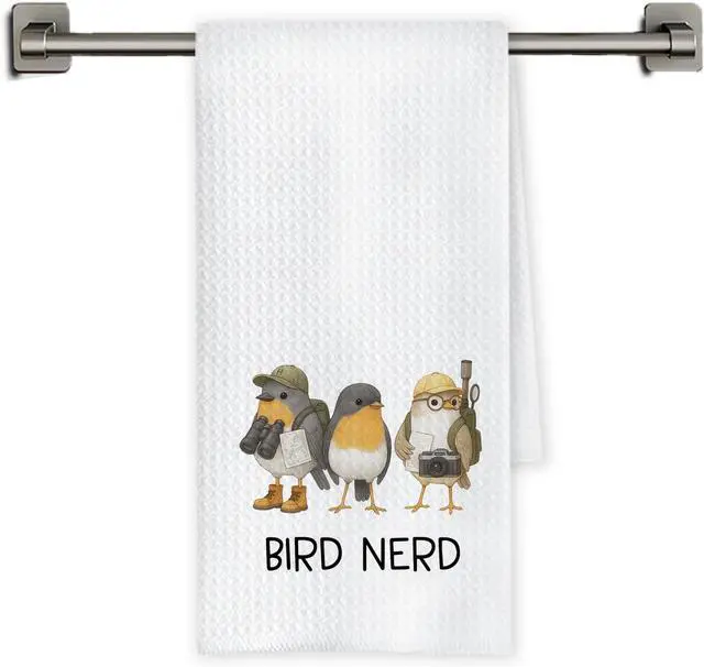 Main image of Chicimln Funny Bird Kitchen Towels, Gifts for Birds Lovers Watchers Decorative Hand Towels for Bathroom, Bird Nerd Dish Tea Towel Drying Cloth for Kitchen Decor, 16x24 Inch