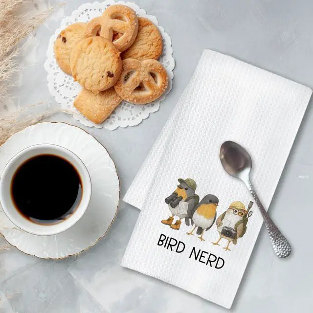 Alt view image 3 of 7 - Chicimln Funny Bird Kitchen Towels, Gifts for Birds Lovers Watchers Decorative Hand Towels for Bathroom, Bird Nerd Dish Tea Towel Drying Cloth for Kitchen Decor, 16x24 Inch