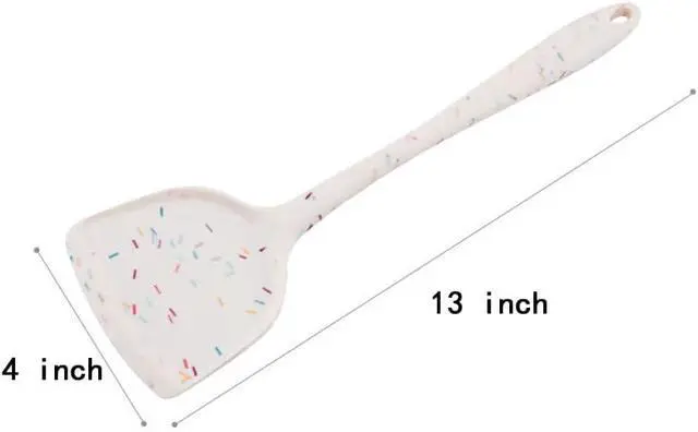 Alt view image 4 of 7 - Silicone Wok Spatulas, Non Stick Heat Resistant Spatula Set, Kitchen Cooking Utensil for Frying, Flipping, Turning 13 inch Silicone Nonstick Turner, High Heat Resistant to 480°F(Red)