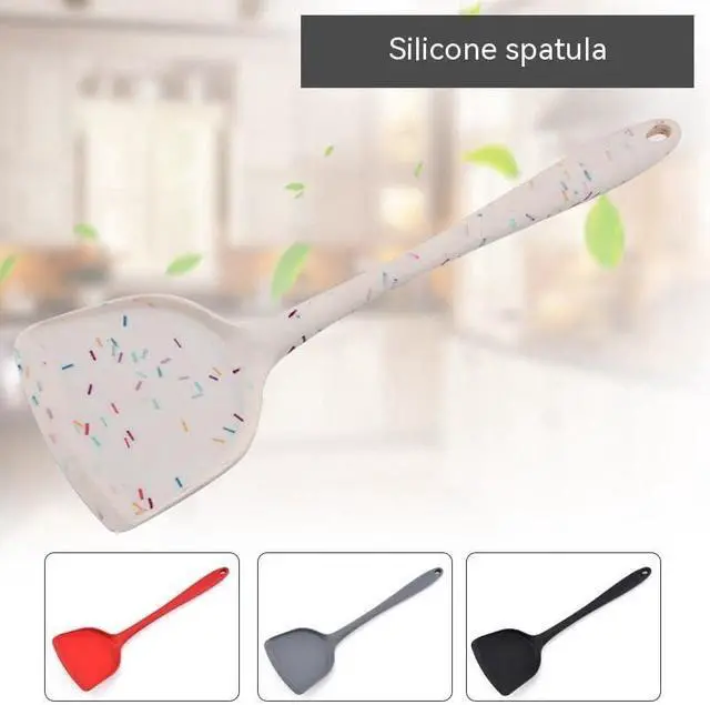 Alt view image 6 of 7 - Silicone Wok Spatulas, Non Stick Heat Resistant Spatula Set, Kitchen Cooking Utensil for Frying, Flipping, Turning 13 inch Silicone Nonstick Turner, High Heat Resistant to 480°F(Red)