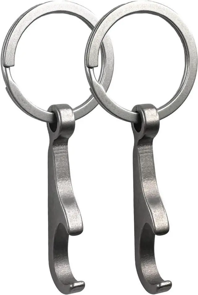 Main image of Titanium Bottle Opener, Small Keychain Beer Bottle Opener Can Opener with Stainless Steel Key Ring(2 Packs)