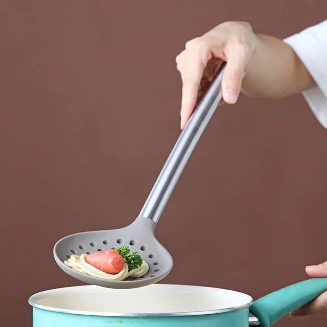 Alt view image 7 of 7 - Berglander Skimmer, Non-stick Silicone Strainer, Kitchen Cooking Skimmers For Non-Stick Cookware, Dishwasher Safe, Easy to Clean