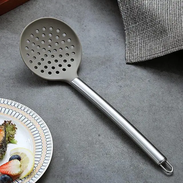 Alt view image 5 of 7 - Berglander Skimmer, Non-stick Silicone Strainer, Kitchen Cooking Skimmers For Non-Stick Cookware, Dishwasher Safe, Easy to Clean