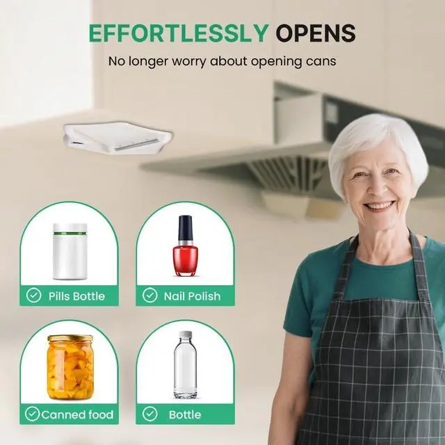 Alt view image 2 of 7 - Under Cabinet Jar Opener, Opens Lids Up to 5 Inches - Extra Strong Leverage for Tough Jars & Large Cans, Built-in Bottle Opener - Top Rated for Seniors, Weak Hands & Arthritis Sufferers