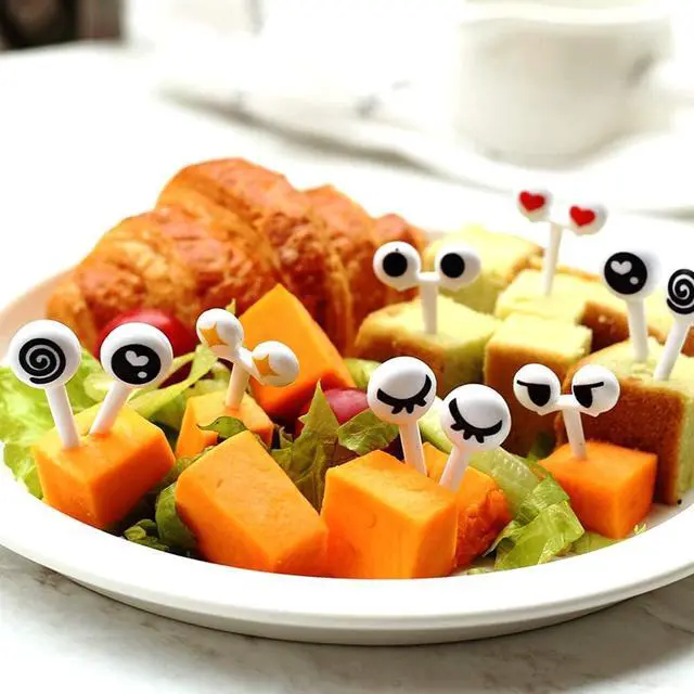 Alt view image 6 of 7 - Set of 40 Lovely Animal Food Fruit Picks Forks, Mini Cute Cartoon Toothpick Sticks Decor for Kids Party Bento Lunch Box Sandwich Appetizer Pastry Decorative Cupcake Baby Dessert Cocktail