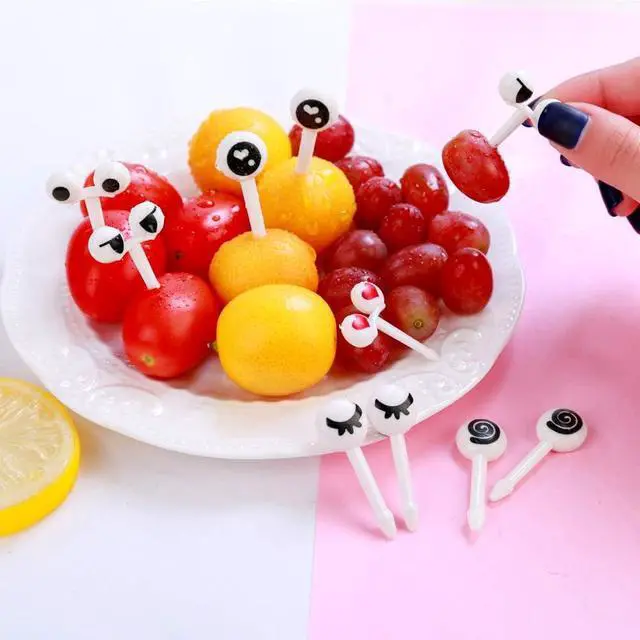Alt view image 2 of 7 - Set of 40 Lovely Animal Food Fruit Picks Forks, Mini Cute Cartoon Toothpick Sticks Decor for Kids Party Bento Lunch Box Sandwich Appetizer Pastry Decorative Cupcake Baby Dessert Cocktail