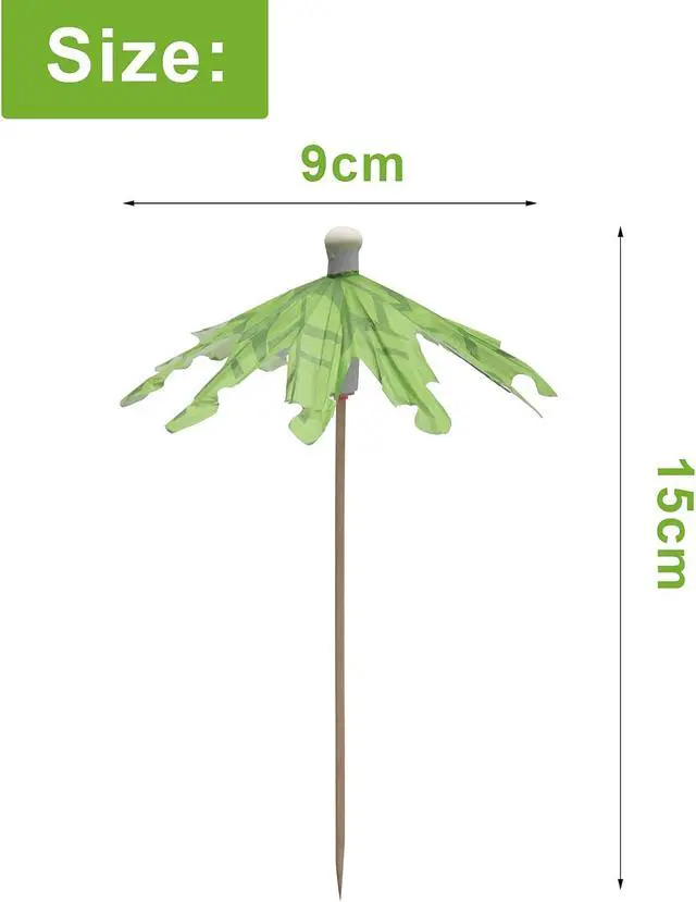 Alt view image 2 of 6 - 50pcs Cocktail Umbrellas for Drinks, Coconut Palm Tree Umbrella Toothpicks | Tropical Umbrella Decorations for Drinks Cocktail Cupcake Fruit - Add a Great Addition to Themed Party