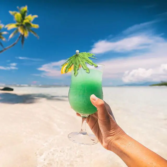 Alt view image 3 of 6 - 50pcs Cocktail Umbrellas for Drinks, Coconut Palm Tree Umbrella Toothpicks | Tropical Umbrella Decorations for Drinks Cocktail Cupcake Fruit - Add a Great Addition to Themed Party