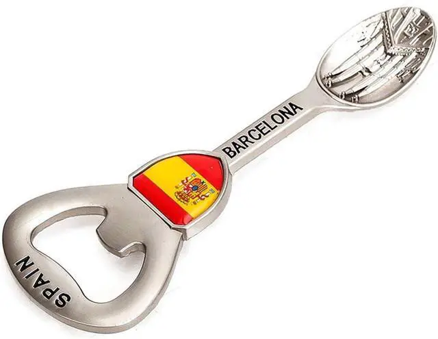 Alt view image 2 of 6 - Travel souvenirs Soup spoon shape Bottle Opener,Refrigerator Magnet Spain Barcelona Zinc alloy Beer Bottle Openers,Creative kitchen supplies gift bottle opener.