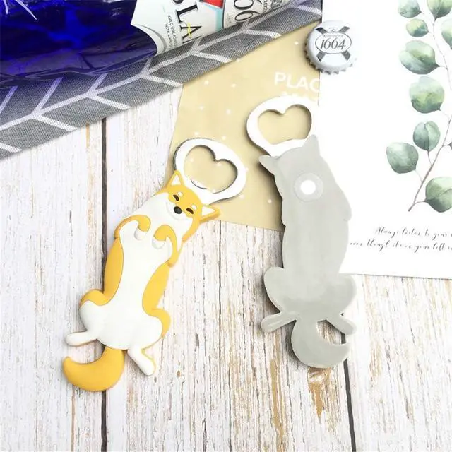 Alt view image 5 of 5 - Animal Cat shape Bottle Opener,Refrigerator Magnet Beer Bottle Openers,Creative kitchen supplies gift bottle opener.