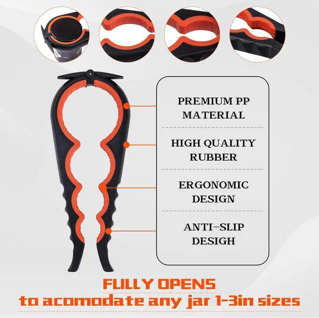 Alt view image 2 of 7 - Jar Opener Bottle Opener for Weak hands 5 Pack, Multi Kitchen Tools Set for Weak Hands, Children, Seniors with Arthritis, Lid Opener for Children, with Silicone Handle (Red)
