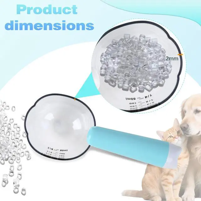 Alt view image 2 of 7 - Dog & Cat Food Scoop, 1-Cup Measuring Cup with Detachable Spoon | Marked 1-cup scoop measures dry dog or cat food; detachable spoon serves canned or wet food. Easy-clean 2-in-1 design.