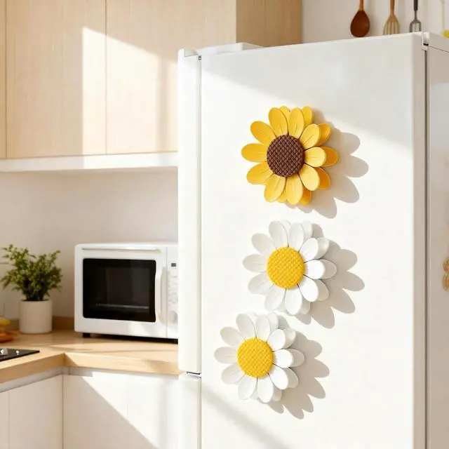 Alt view image 6 of 7 - Sunflower-Shaped Magnetic Chip Clips, Petal Style Bag Clips | Bag Sealing Clips for Snack Bags and Fridge Decor, Set of 10 (1, Yellow)