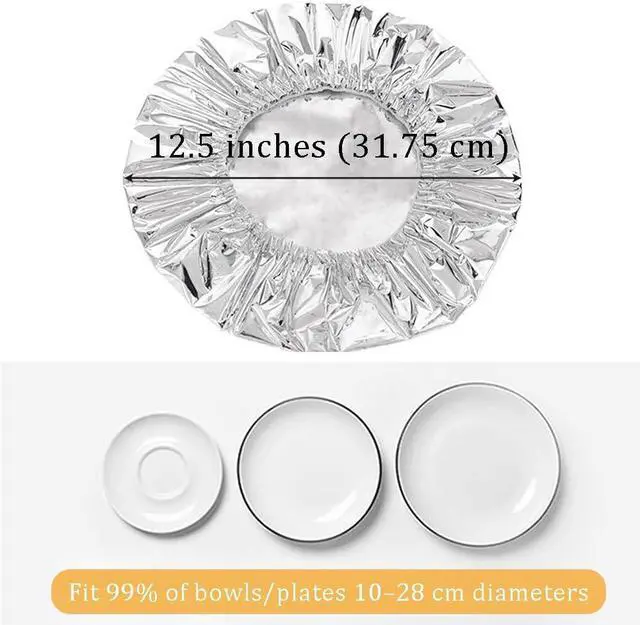 Alt view image 6 of 7 - Ouliget Repeatable Film Insulation Cover,Aluminium Foil Elastic Food Bowl Storage Covers,Food Fresh Keeping Bags for Sandwich Wraps Burritos BBQ Cooking Storing Food,10 Pieces