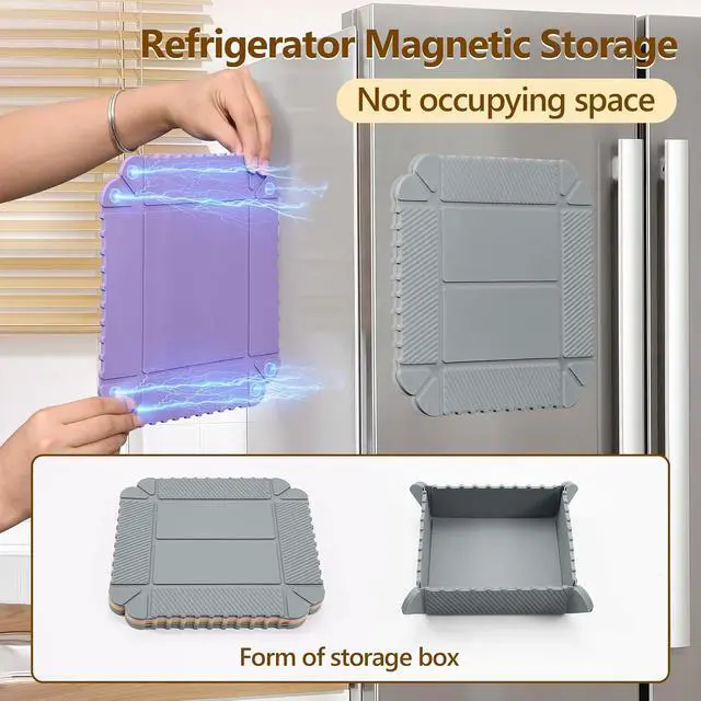 Alt view image 2 of 7 - Magnetic Silicone Trivet & Pot Holder, Kitchen Heat Resistant Mat | Trivets for Hot Dishes, Hot Pots & Pans, Non-Slip Hot Pads for Countertops & Dining Table & Oven, Jar Opener & Spoon Rest