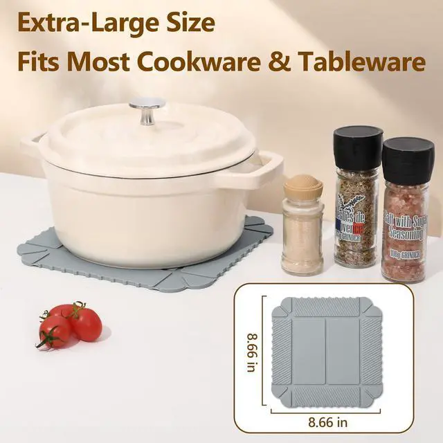 Alt view image 7 of 7 - Magnetic Silicone Trivet & Pot Holder, Kitchen Heat Resistant Mat | Trivets for Hot Dishes, Hot Pots & Pans, Non-Slip Hot Pads for Countertops & Dining Table & Oven, Jar Opener & Spoon Rest