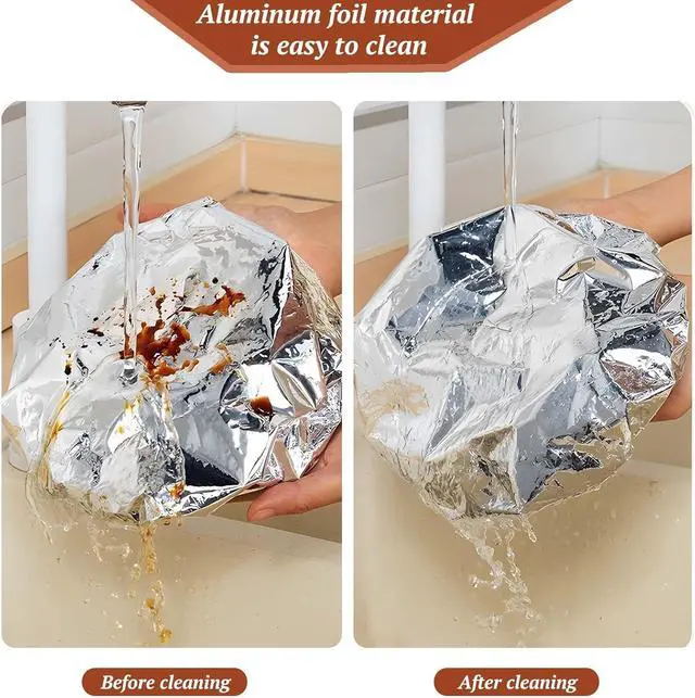 Alt view image 4 of 7 - 20Pieces Aluminum Foil Food Covers - Insulation Cover for Kitchen Dishes, Warmth Retention, Reusable and Stretchable, Fits Plates, Bowls, and Containers
