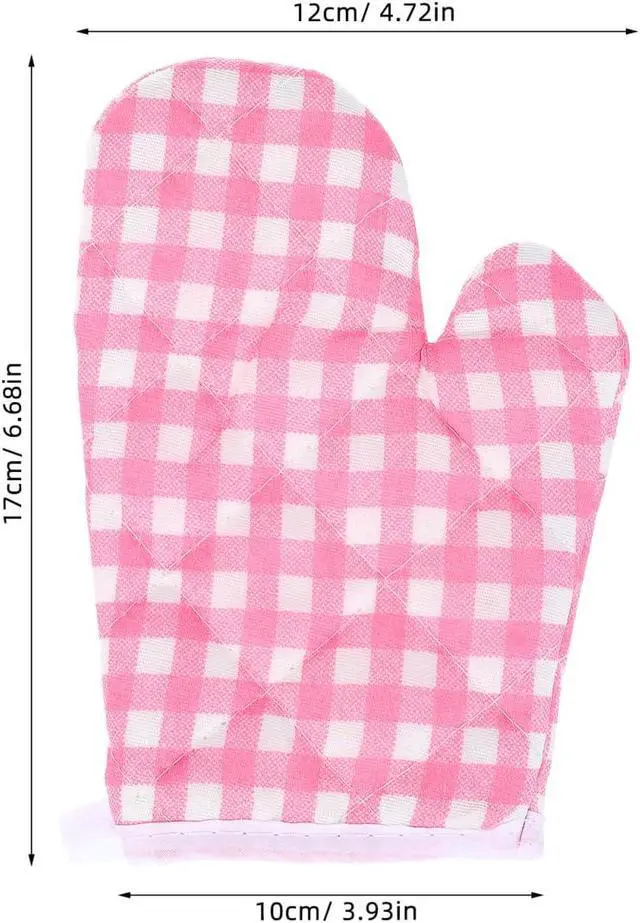 Alt view image 7 of 7 - IMIKEYA Child Baking GlovesKids Oven Mitts for Kitchen Kids Oven Mitts Microwave Oven Glove Heat Resistant Kids Oven Gloves Soft Heatproof Toddler Mittens Cooking Baking Child Play (Pink)