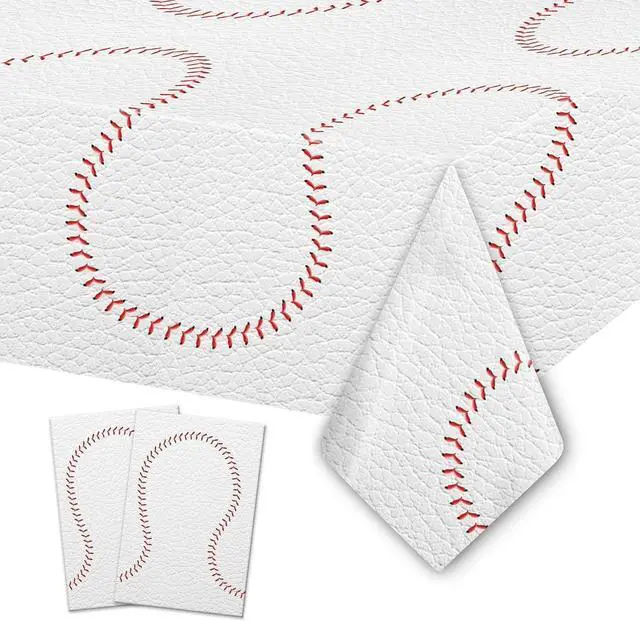 Main image of 2 PCS Baseball Tablecloths(54x108 Inch) Baseball Party Table Cover Rectangular Baseball Pattern Table Cloth for Kids Sports Baseball Birthday Party Supplies Decorations Football Team Favors Decor