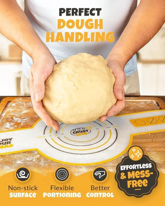 Alt view image 4 of 6 - CRUSTLOVE 2-Pack Silicone Bread Slings for Safe Lifting from Dutch Ovens | 2 Sourdough Baking Mats in Non-Stick Silicone, Heat Resistant to 480°F, Reusable and Dishwasher Safe for Bread Pans & Baking