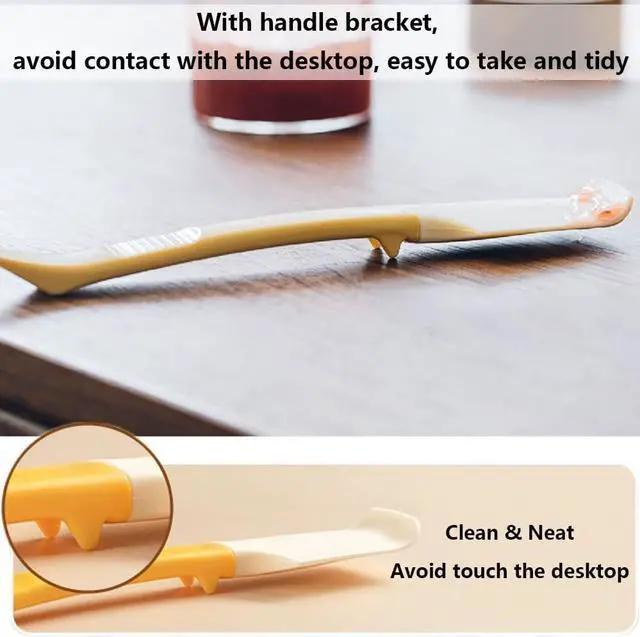 Alt view image 5 of 7 - Silicone Jam Spreader Spatula with Can Opener End, Multi Purpose Spreaders for Jar, Peanut Butter Jelly Spreader, Chocolate Spreader Mixing Scraper, Spread with Clean Hands By Simple Spreading