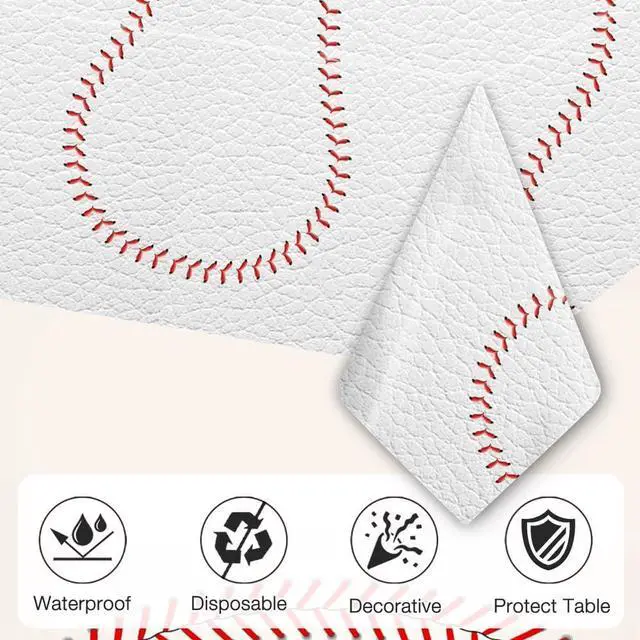 Alt view image 3 of 7 - 2 PCS Baseball Tablecloths(54x108 Inch) Baseball Party Table Cover Rectangular Baseball Pattern Table Cloth for Kids Sports Baseball Birthday Party Supplies Decorations Football Team Favors Decor