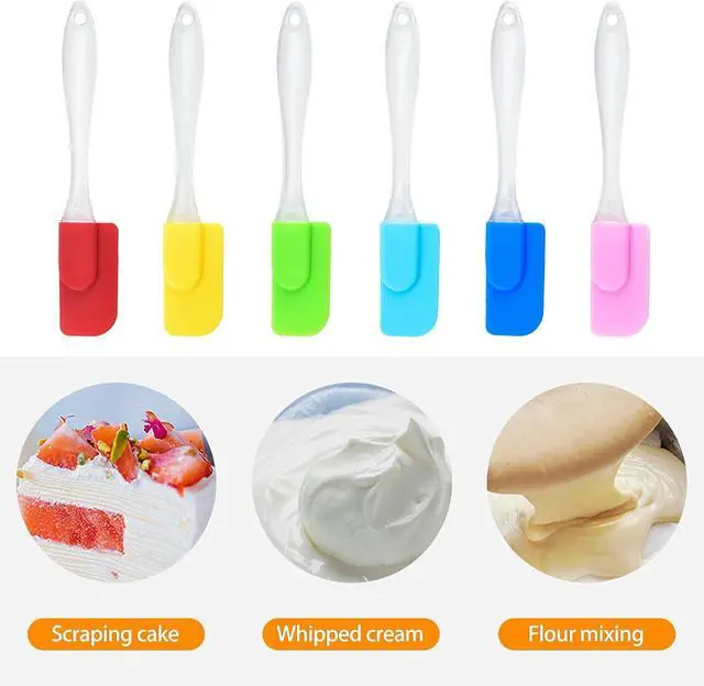 Alt view image 4 of 6 - CoguZed 6 Piece Mini Silicone Spatula Set, Small Rubber Spatulas Handle, Heat Resistant, Non-Stick for Baking, Cooking, Mixing, Perfect Small Spatulas for Kitchen Use