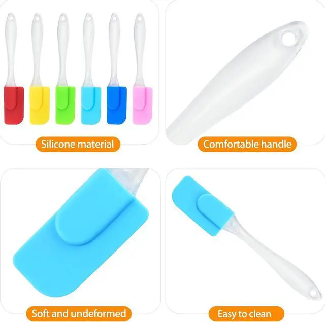 Alt view image 3 of 6 - CoguZed 6 Piece Mini Silicone Spatula Set, Small Rubber Spatulas Handle, Heat Resistant, Non-Stick for Baking, Cooking, Mixing, Perfect Small Spatulas for Kitchen Use