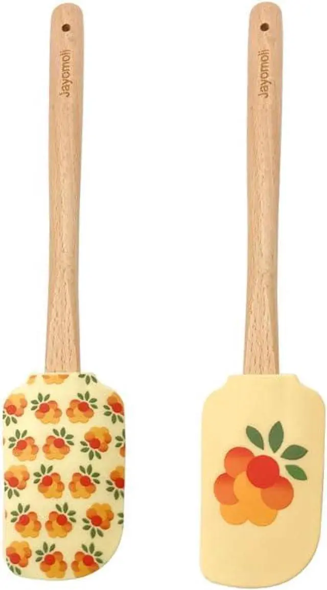 Alt view image 2 of 7 - Silicone Kitchen Spatula Set, Wooden Handle Spatula Set for Baking, Cooking, and Mixing (grape)