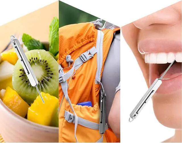Alt view image 7 of 7 - weikui 6 Pieces Portable Titanium Toothpicks Pocket Toothpick Metal Toothpick Holder for Outdoor Picnic and Camping (6)