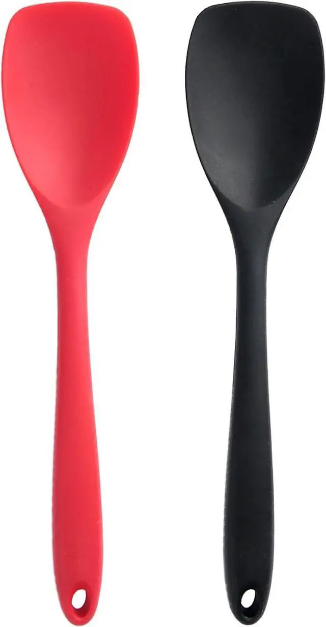 Main image of 2 Pcs Silicone Spatula Spoon Set, Heat Resistant Spoonula & Flexible Scrapers for Baking Mixing, Non-Stick Kitchen Utensils - Seamless Soft Cooking Scoop, Serving Spatula for Bowls, Cookware