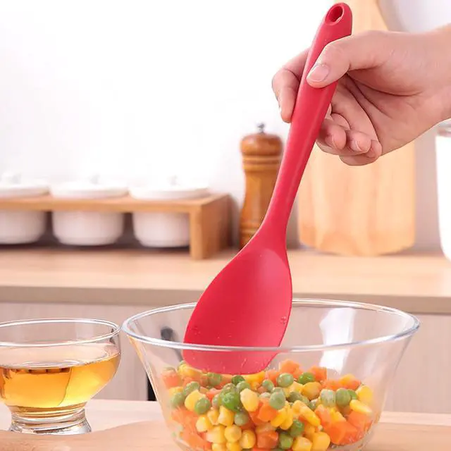 Alt view image 3 of 7 - 2 Pcs Silicone Spatula Spoon Set, Heat Resistant Spoonula & Flexible Scrapers for Baking Mixing, Non-Stick Kitchen Utensils - Seamless Soft Cooking Scoop, Serving Spatula for Bowls, Cookware