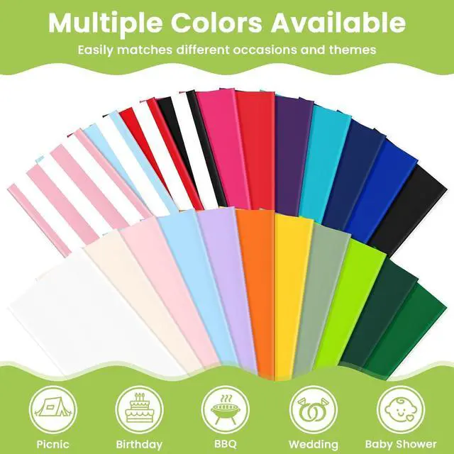 Alt view image 7 of 7 - 2 Pcs Sage Green Tablecloth Plastic 54 ×108 Inches Rectangle Sage Green Tablecloth Disposable Plastic Waterproof Table Cover for Outdoor Picnic, Kitchen, Holiday Birthday Wedding Baby Shower Party