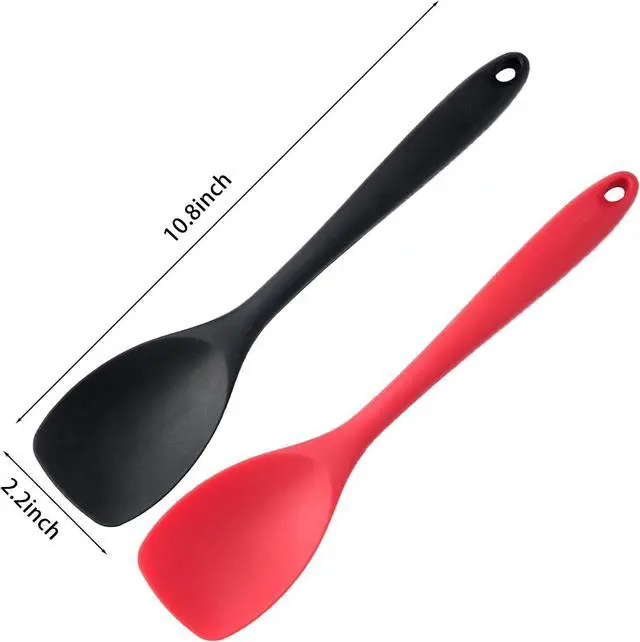 Alt view image 6 of 7 - 2 Pcs Silicone Spatula Spoon Set, Heat Resistant Spoonula & Flexible Scrapers for Baking Mixing, Non-Stick Kitchen Utensils - Seamless Soft Cooking Scoop, Serving Spatula for Bowls, Cookware