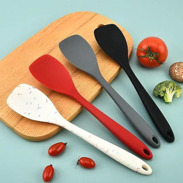Alt view image 7 of 7 - 2 Pcs Silicone Spatula Spoon Set, Heat Resistant Spoonula & Flexible Scrapers for Baking Mixing, Non-Stick Kitchen Utensils - Seamless Soft Cooking Scoop, Serving Spatula for Bowls, Cookware