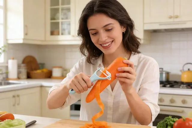 Alt view image 2 of 7 - Ceramic Y-Peeler Set, 2-Pack Rust-Proof Vegetable & Fruit Peelers | Ceramic blades, rust-proof, Y-shaped, ergonomic, dishwasher safe, for potatoes, apples, carrots, kitchens