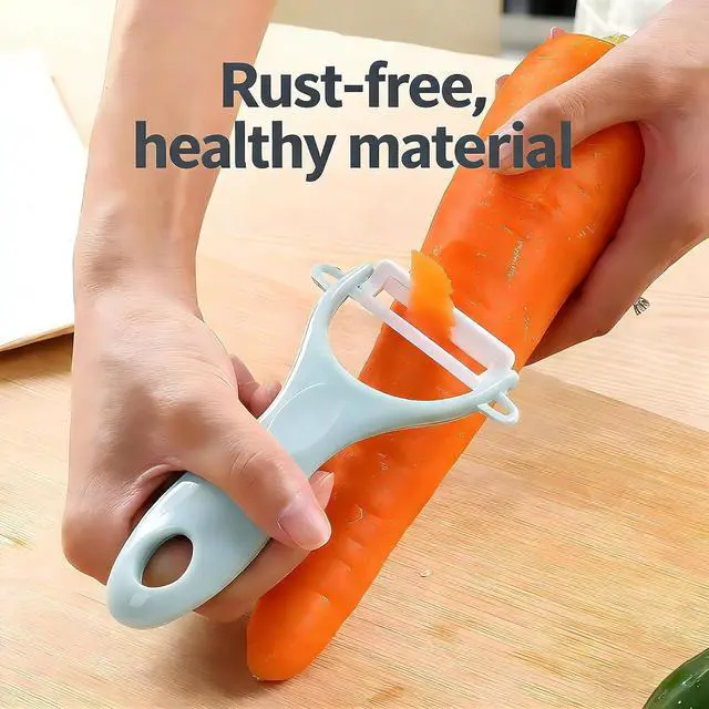 Alt view image 4 of 7 - Ceramic Y-Peeler Set, 2-Pack Rust-Proof Vegetable & Fruit Peelers | Ceramic blades, rust-proof, Y-shaped, ergonomic, dishwasher safe, for potatoes, apples, carrots, kitchens