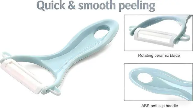 Alt view image 6 of 7 - Ceramic Y-Peeler Set, 2-Pack Rust-Proof Vegetable & Fruit Peelers | Ceramic blades, rust-proof, Y-shaped, ergonomic, dishwasher safe, for potatoes, apples, carrots, kitchens