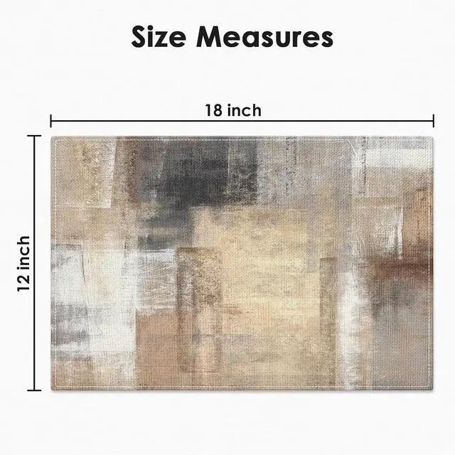 Alt view image 2 of 7 - Emvency Farmhouse Placemats Set of 4, 12x18 Inch, Modern Abstract | Art Painting Table Mats for Outdoor Home Party Kitchen Dining Decoration