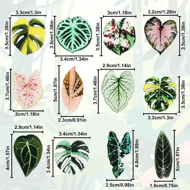 Alt view image 2 of 7 - 12pcs Leaf Shaped Plant Fridge Magnets Plant Lovers Gifts | Decorative Refrigerator Magnets for Kitchen Office School Locker Home Decor, Funny Gift Idea for Housewarming Birthday