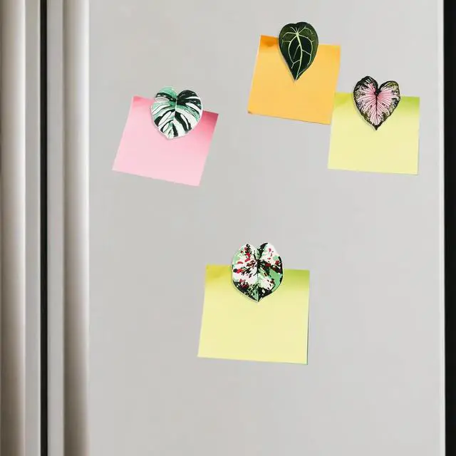 Alt view image 5 of 7 - 12pcs Leaf Shaped Plant Fridge Magnets Plant Lovers Gifts | Decorative Refrigerator Magnets for Kitchen Office School Locker Home Decor, Funny Gift Idea for Housewarming Birthday