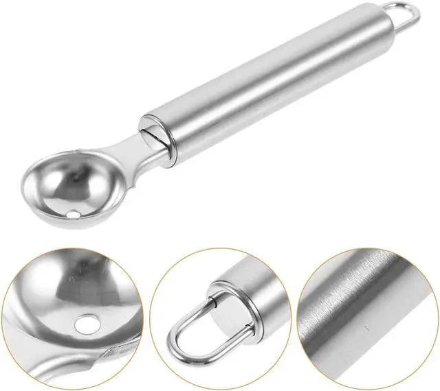 Alt view image 6 of 7 - Stainless Steel Melon Baller and Ice Cream Scoop 6.7 Inch Long Handle Fruit Scooper Kitchen Dessert Watermelon Scooper Ice Cream Baller for Dig Pulp Separator