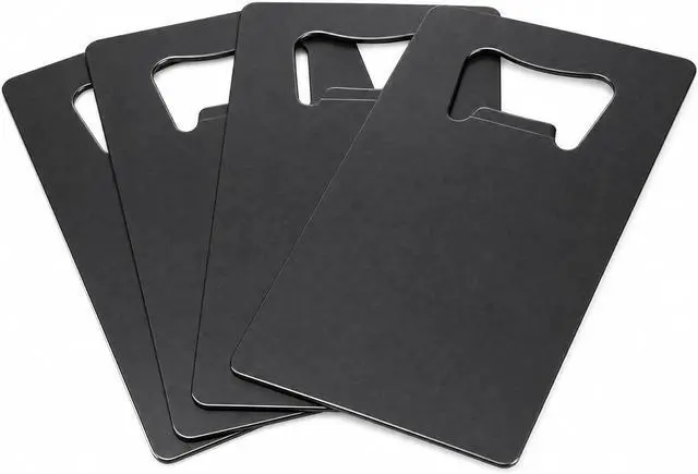 Main image of Lmaytech 4PCS Credit Card Bottle Opener, Stainless Steel Wallet Size Beer Opener Set, Flat Metal Pocket Openers for DIY Engraving, Personalized Gifts, Groomsmen, Party Favors