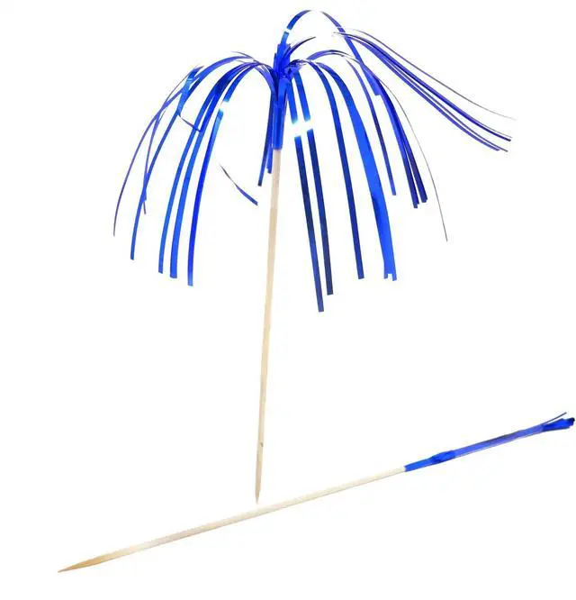 Alt view image 6 of 7 - Honbay 100PCS Creative Fireworks Shaped Fruit Sticks Cupcake Picks Cocktail Picks Firework Cupcake Toppers Foil Frill Toothpicks Christmas Cake Decorations